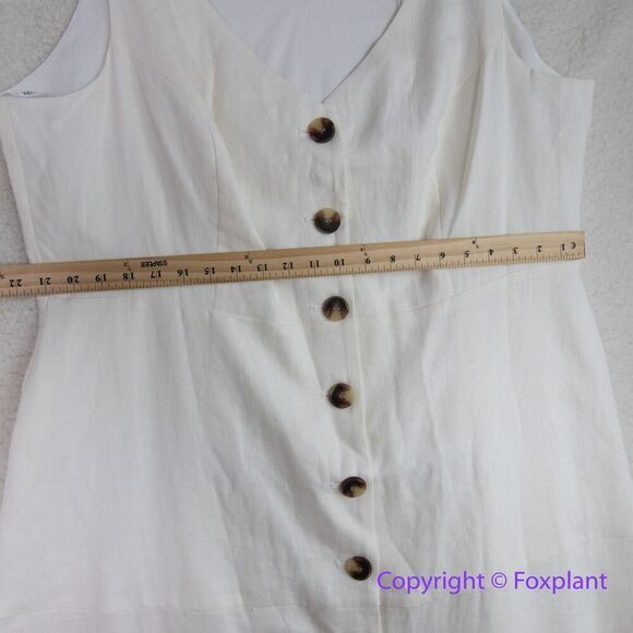 New! City Chic Refinity Dress 100% Linen‎ Button Up in off white, size L - Picture 9 of 16